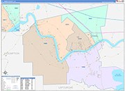 St. James County Wall Map Color Cast Style